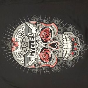 J&P Cycles ladies Sugar Skull tee shirt sz Medium